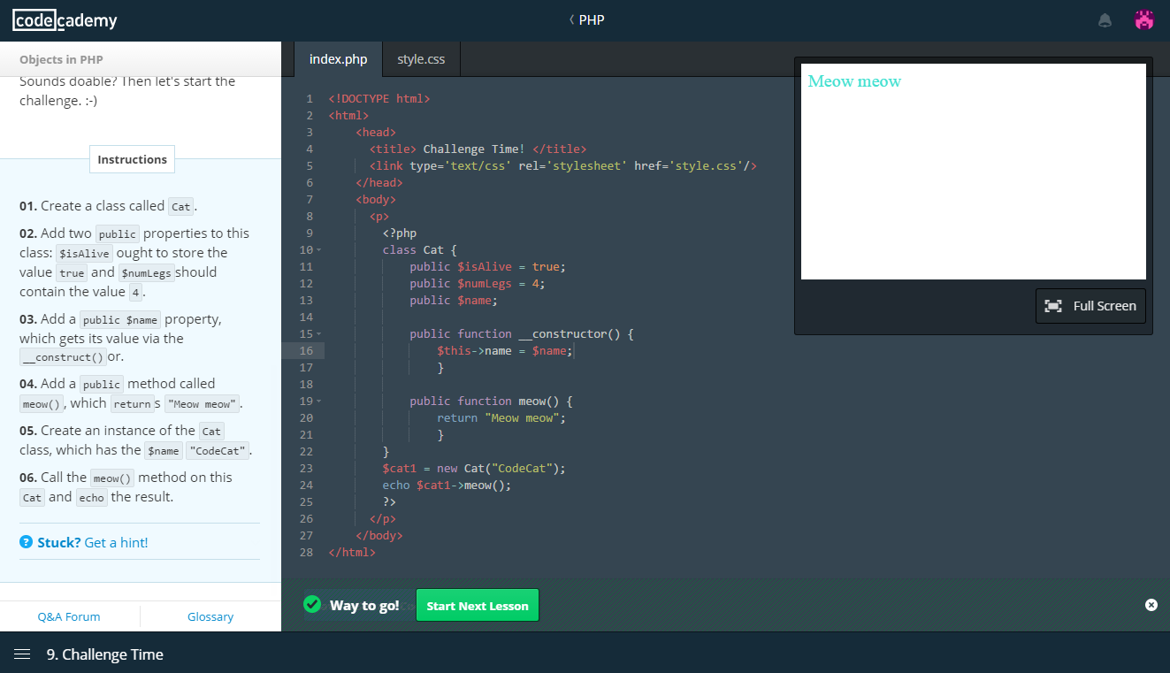 Completion of Codecademy